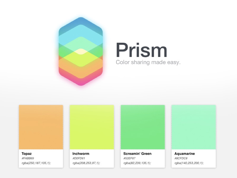 Prism for creating colour spreads