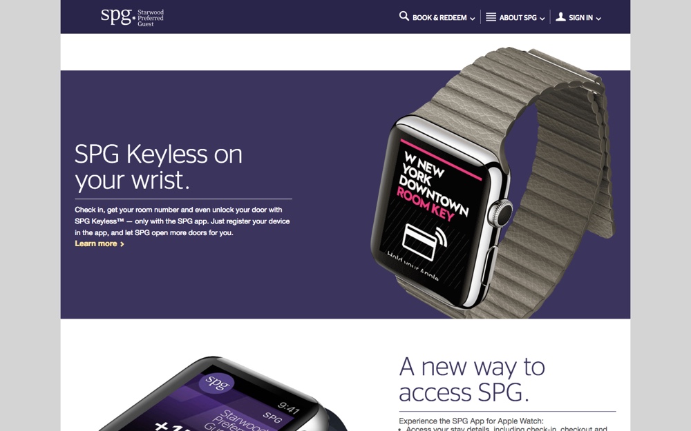 Check-in to your hotel room with SPG for Apple Watch