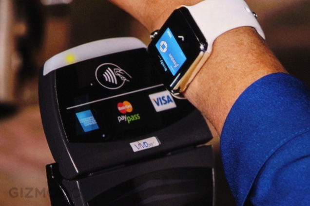 Paying for something with Apple Watch and Apple Pay
