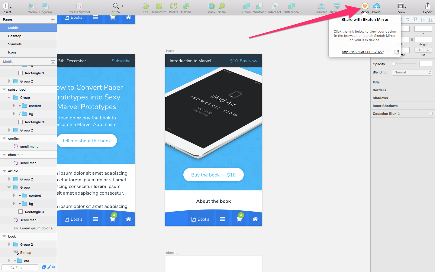 Connecting to Sketch Mirror