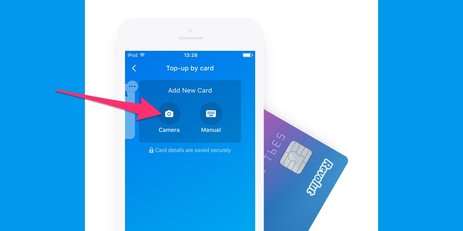 Revolut: quickly scan credit cards with the mobile camera for faster payments